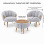 Atelier Del Sofa Juego de Sillones y Mesa de Café Star - Grey